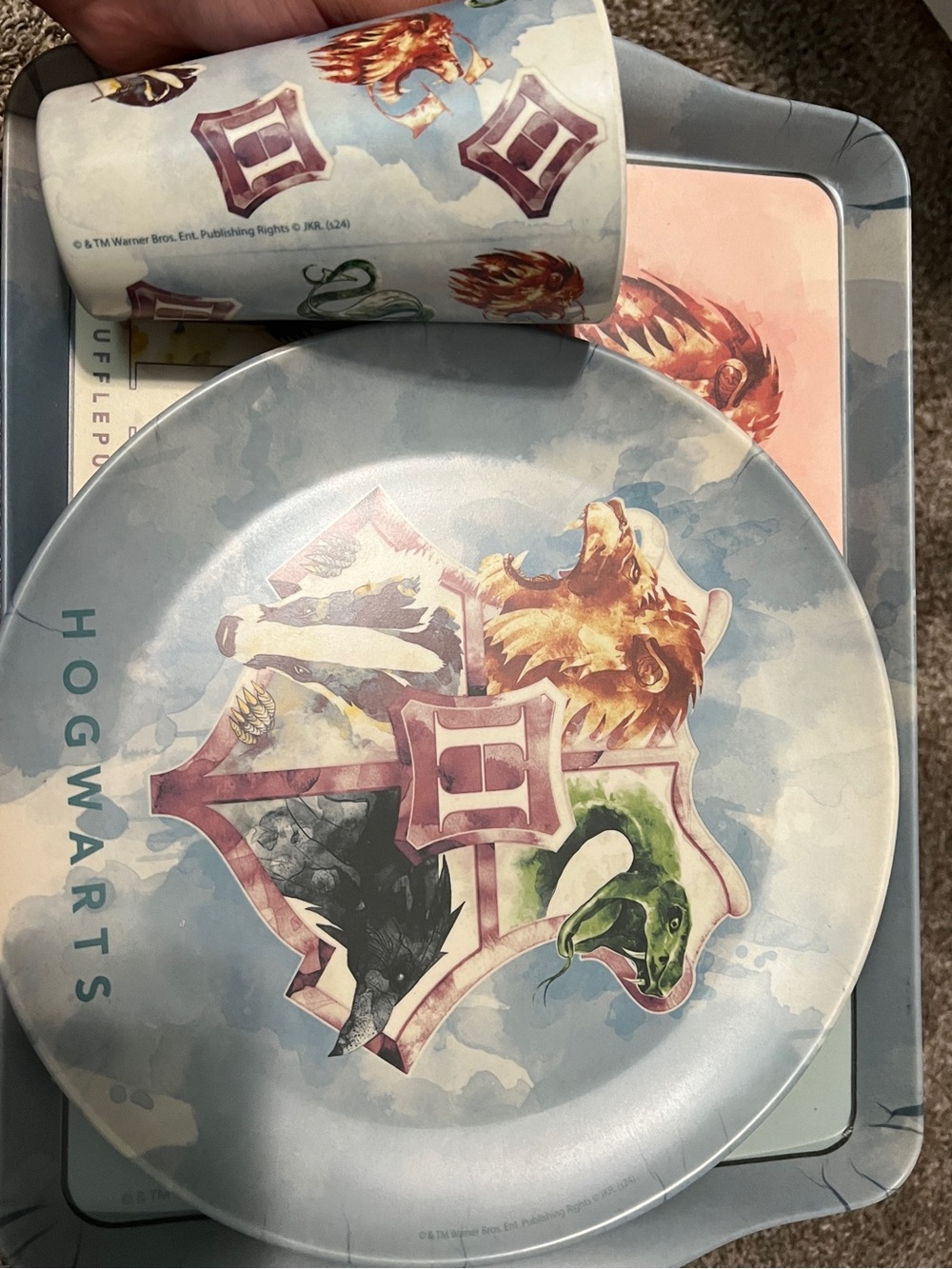 Harry potter dinnerware plate cup and tray set bambu